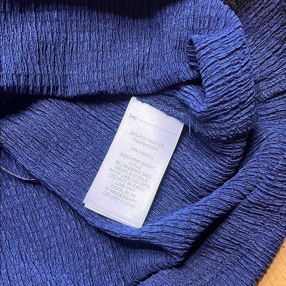 Cable & Gauge Blue Embellished Pleated Tank Top - Picture 5 of 7